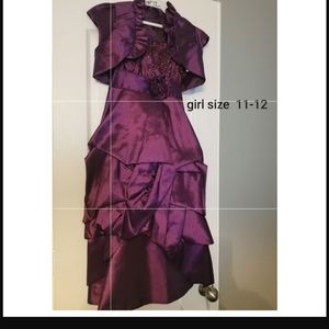 Girls plum dress size 11-12